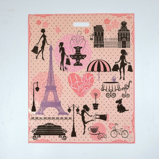 Цена за 25 шт. Пакет «Французский бутик», полиэтиленовый с вырубной ручкой, 50×60 см,100 мкм