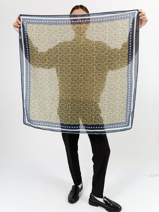 Большой, мягкий, тонкий и очень нежный двусторонний платок с рисунком - Tantino фото 2