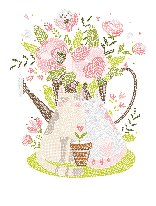 Кристальная (алмазная) мозаика ФРЕЯ ALBP-308 постер Цветы и котики 30 х 40 см