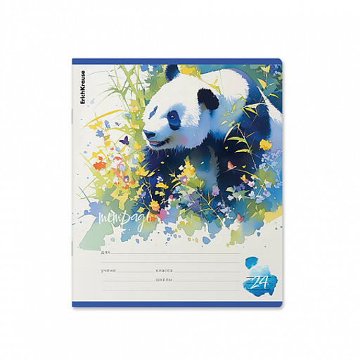Цена за 10 шт. Тетрадь школьная ученическая ErichKrause Flower Panda, 24 листа, линейка (в плёнке по 10 шт.)_MIX-PACK фото 3