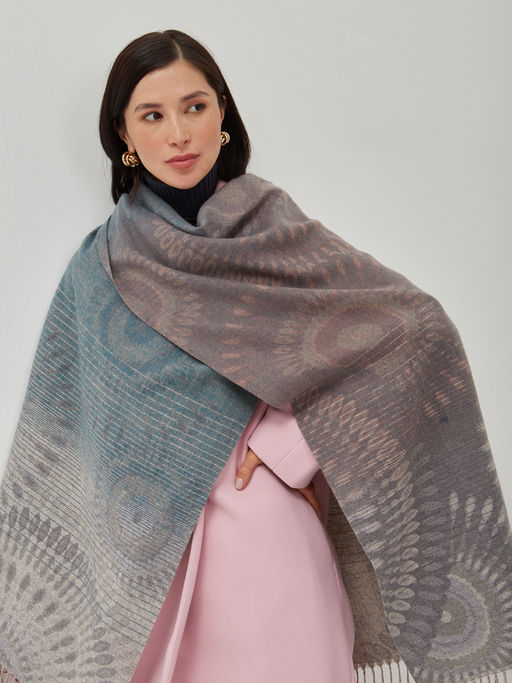 В составе шерсть ! теплый двусторонний палантин - Tantino фото 9