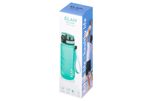 Бутылка для воды 500 мл 6,5*6,5*23 см "Style Matte" с углублениями д/пальцев, аквамарин