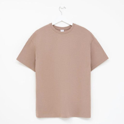 Футболка женская MINAKU OVERSIZE FIT, коричневая, размер 42