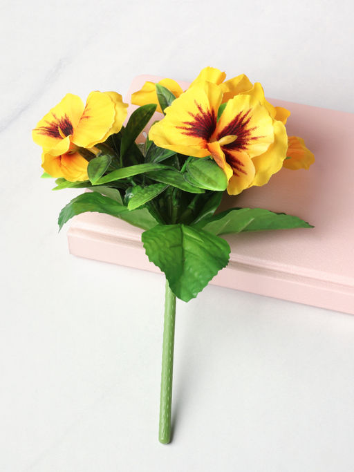 Цветок искусственный ЖЕЛТЫЙ Фиалка 23 см / W01316-16 /уп 12/300/600/ 738969 - ГалеонТрейд фото 2
