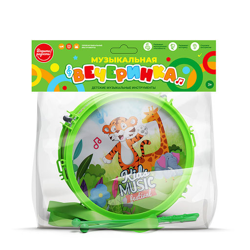 Барабан "Музыкальная вечеринка" в пакете