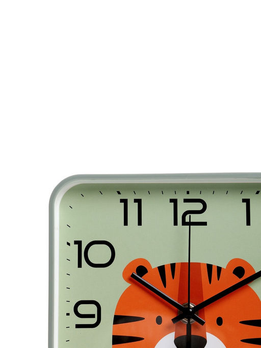 Часы настенные «Тигрёнок», детские, плавный ход, 19×19 см, зелёные