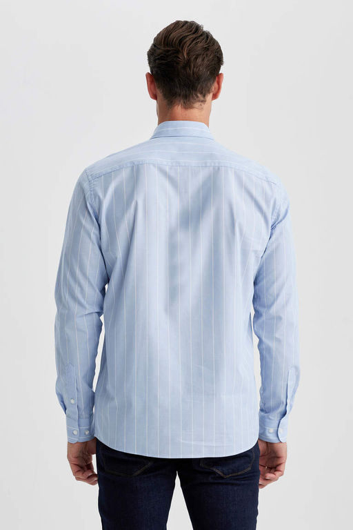 Рубашка с длинным рукавом без железной отделки Modern Fit - Defacto фото 6