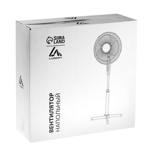 Цена за 2 шт. Напольный вентилятор Luazon LOF-01, 45 Вт, 3 режима, бело-синий - Luazon home фото 10