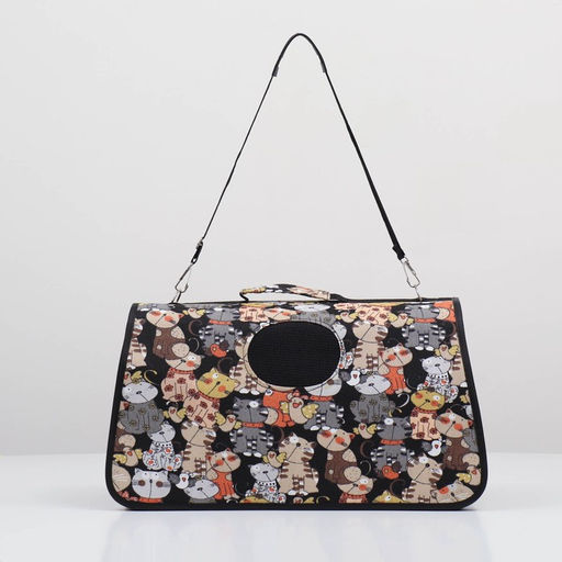 Сумка-переноска каркасная Кошки, размер L, 53 х 21 х 29 см - Пижон фото 2