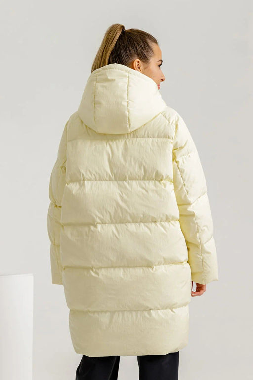 Пуховик удлиненный без капюшона Кремовый - Anta sport фото 2