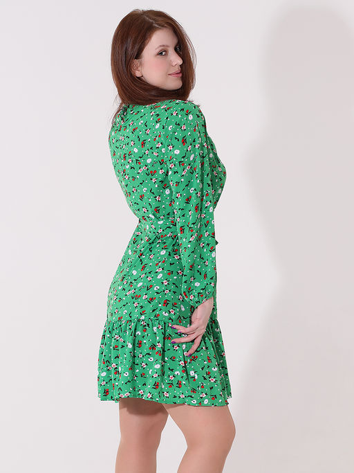Платье зеленое в мелкий цветок - Almond фото 2