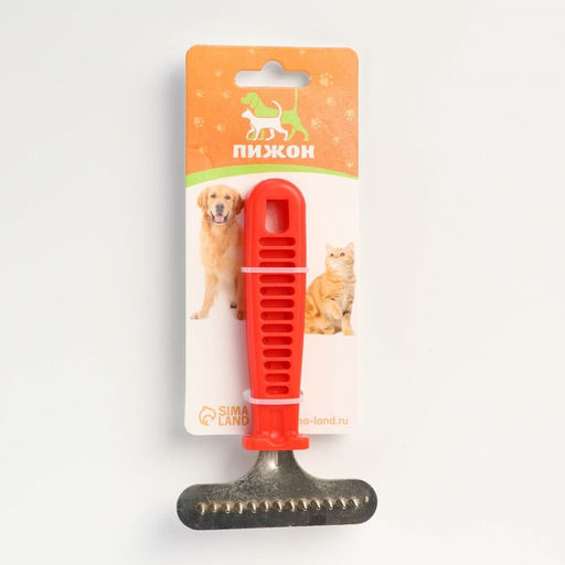 Расчёска-грабли с конусообразными зубьями, 8 х 15,5 см , красная - Пижон фото 5