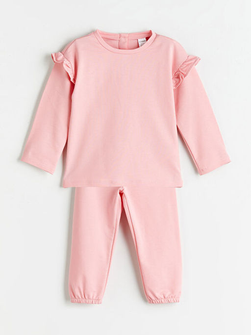 Basic K?z ?ocuk Sweatshirt ve E?ofman Alt 2li