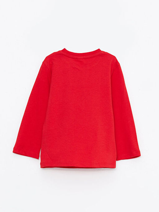 Bisiklet Yaka Uzun Kollu Bask?l? Pamuklu Erkek Bebek Ti??rt - Waikiki фото 2