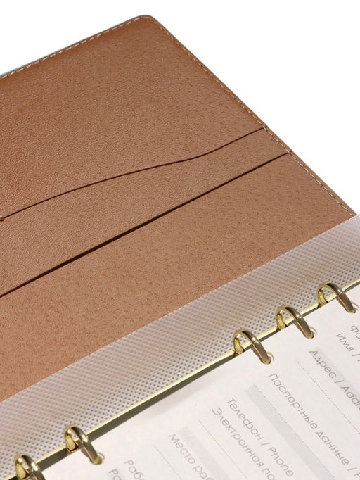 Органайзер на кольцах, A5, с клапаном, 80 листов, в линейку, искусственная кожа, бирюзовый - Simaland фото 14