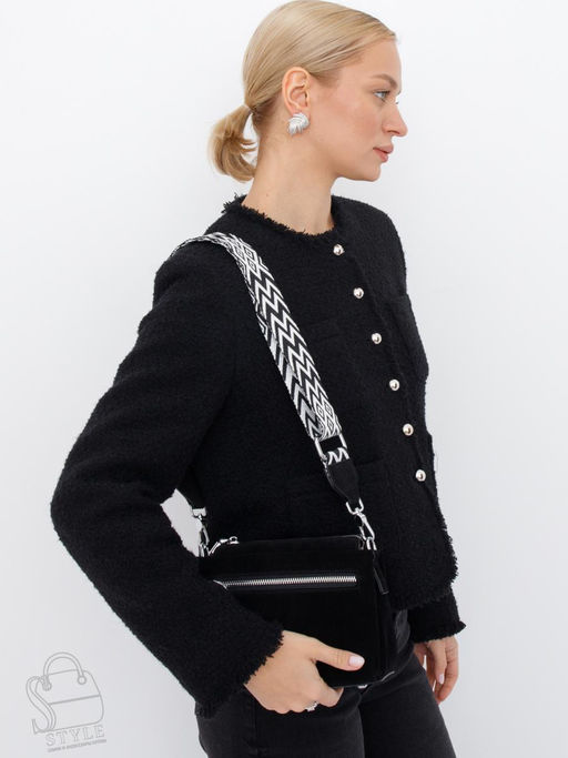 Сумка женская кожаная 1024CF black Polina&Eiterou