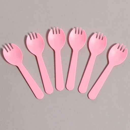 Цена за 4 шт. Посуда одноразовая, 6 шт., розовый