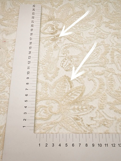 Кружевное полотно Мелодия узоров (фестон с 2х ст.) цв.кремовый, СОРТ2, ш.1.3м, хл-80%, нейлон-20% - Купава фото 8