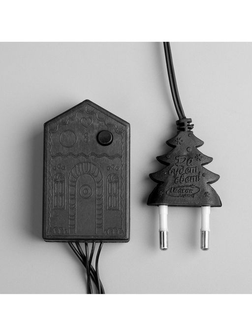 Гирлянда «Нить» 20 м, IP20, тёмная нить, 200 LED, свечение фиолетовое, 8 режимов, 220 В