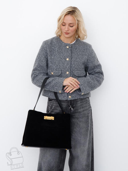 Сумка женская кожаная 1087MF black Polina&Eiterou