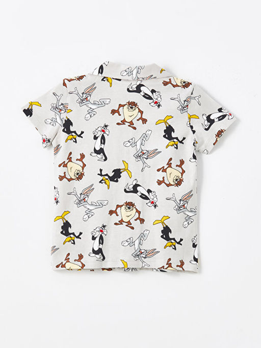 Polo Yaka K?sa Kollu Bugs Bunny Bask?l? Erkek Bebek Pijama Tak?m? - Waikiki фото 3