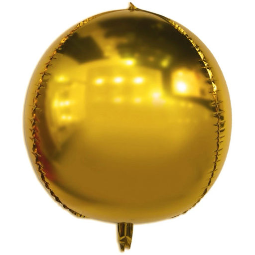 Цена за 2 шт. Шар фольгированный 60 см Шар (Золото)