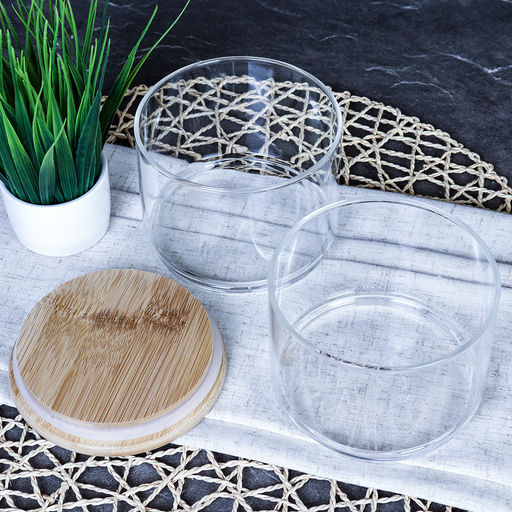 Банка для хранения 2-х ярусная бамбуковая крышка 8 см / LCSC22-8/уп 40/ - Галеонтрейд фото 9