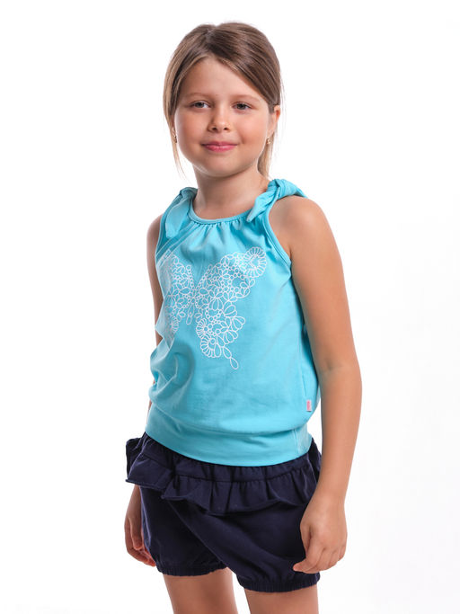 Футболка-топ UD 0359 голубой/белый кант - Mini maxi фото 19