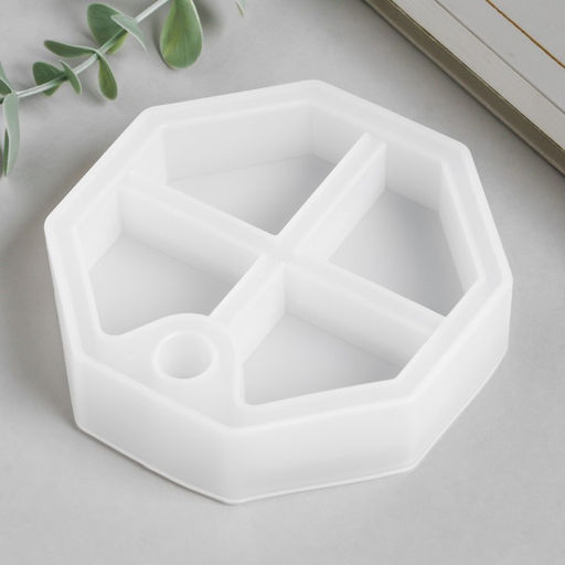 Молд силикононовый «Шкатулка многогранник - средний ярус» 10,5 х 10,5 х 2,7 см