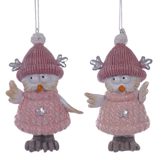 Фигурка декоративная подвесная "Сова", L5 W4,5 H10 см, 2в.