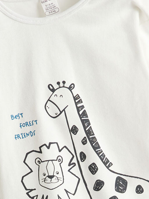 Z?rafa Bask?l? Erkek Bebek Ti??rt ve Tayt 2li