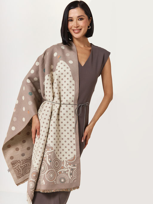 в составе ШЕРСТЬ и КАШЕМИР Большой, мягкий, теплый двусторонний палантин - Tantino фото 12