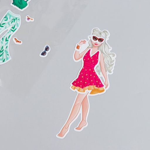 Цена за 2 шт. Наклейка пластик Одень куклу. Летний 15х20 см - Simaland фото 3