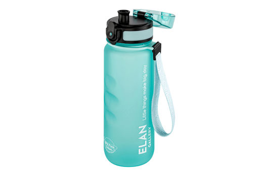 Бутылка для воды 500 мл 6,5*6,5*23 см "Style Matte" с углублениями д/пальцев, аквамарин