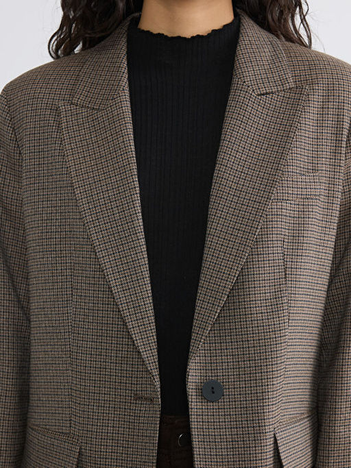 Ekose Kad?n Blazer Ceket