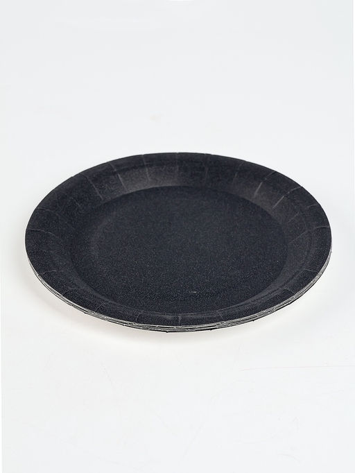 Посуда одноразовая бумажная, чёрная, на 6 персон, 12 предметов