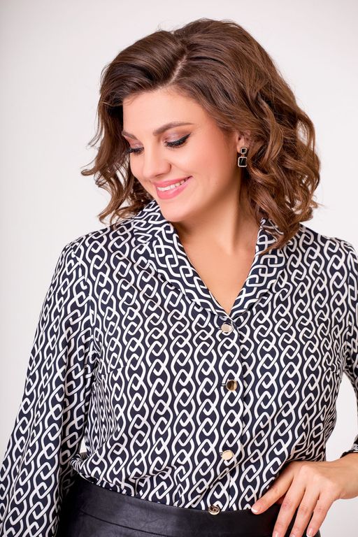 Блуза Swallow 803.2 черный+серебряный узор фото 507