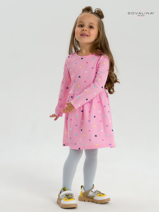 Платье Эля цветные сердечки на розовом - Sovalina фото 27