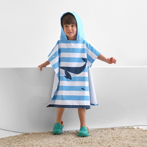 Полотенце-пончо детское махровое Крошка Я Кит 60х120 см, 50% хл, 50% пэ