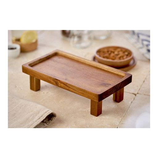 Столик-поднос деревянный сервировочный Walmer Safari 25x14 см, цвет темное дерево  фото 4