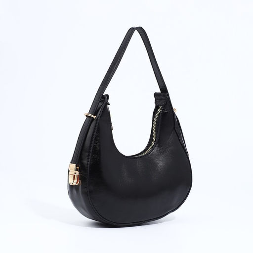 Сумка-багет на молнии, цвет чёрный - Simaland фото 3