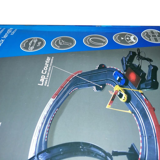 Уценка Автотрек Турбо кросс, с 2 машинами 1:43, работает от сети