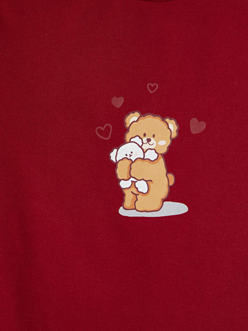 Bask?l? Kad?n ?ortlu Pijama Tak?m?