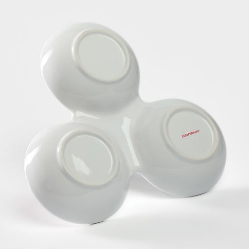 Менажница Доляна «Мишка Отто», 20.5×10 см, 3 ячейки, доломит, белая  фото 7