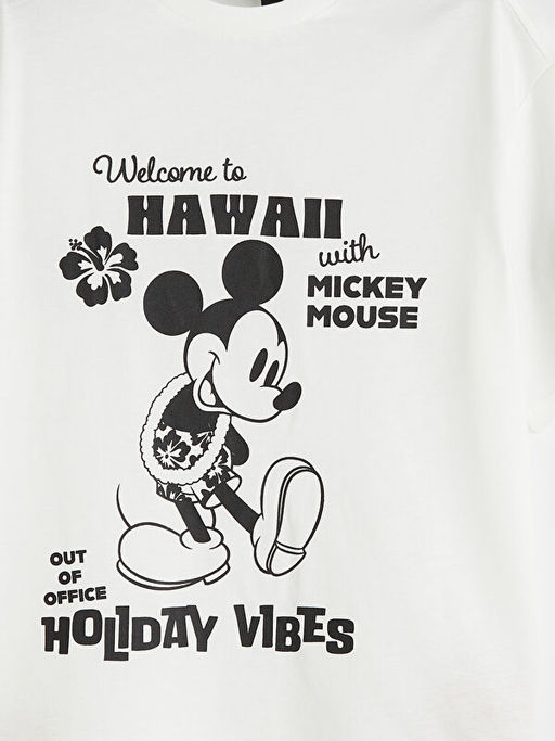 Bisiklet Yaka Mickey Mouse Bask?l? K?z ?ocuk Ti??rt