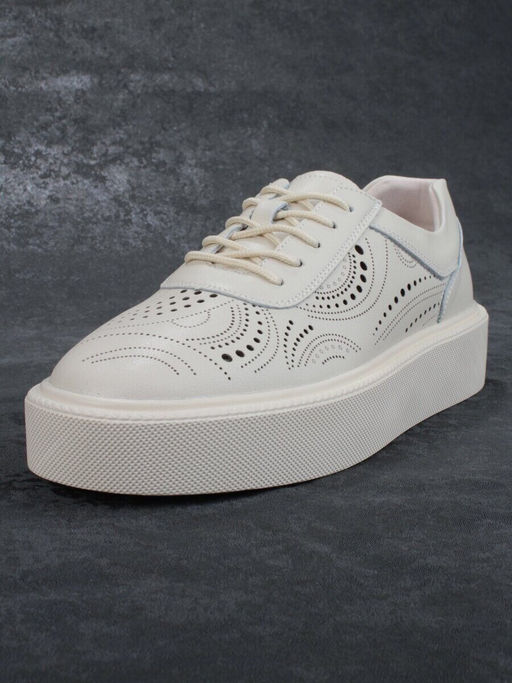 05-PDD166-1 BEIGE Кроссовки женские (натуральная кожа)