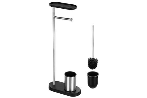 Подставка для туалетной бумаги с ершиком 26*11,5*67,5 см "Серебристый"