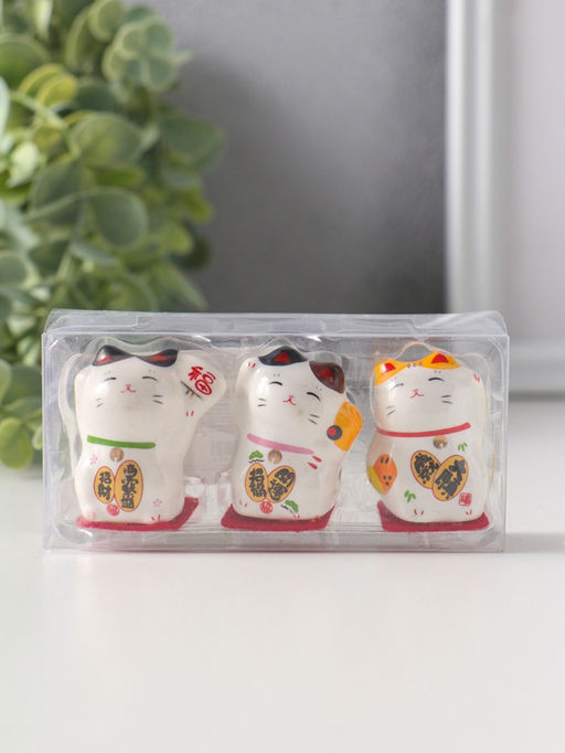 Набор фигурок керамика «Котики Манэки-нэко», 3 шт.