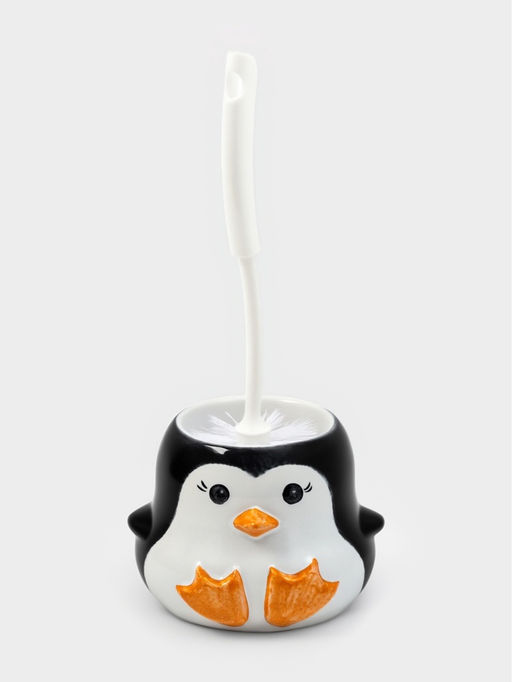 Ёршик для унитаза с подставкой «Пингвин», фарфор