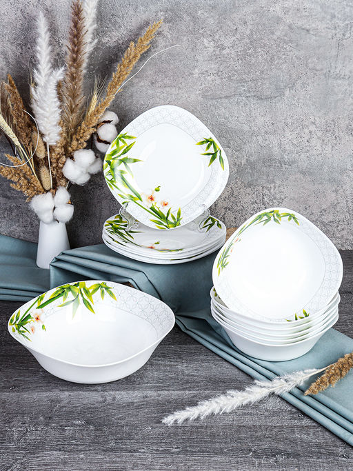 Столовый набор 13 предметов квадратный / GRAY Sq13/87595-L (6773) /уп 2/ Бамбук с орхидеей - Галеонтрейд фото 2